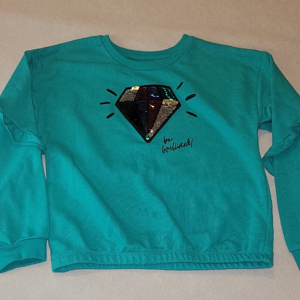 Garanimals Teal Sweatshirt with Sequin Diamond